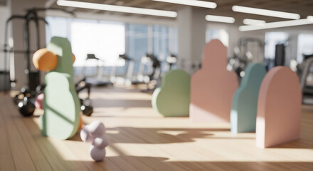 Softly Blurred Gym Interior Stillness And Workout Equipment