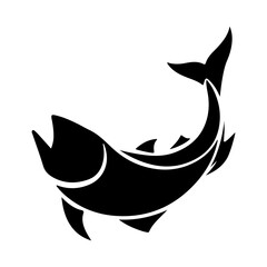 Fototapeta premium Black salmon fish vector graphic illustration