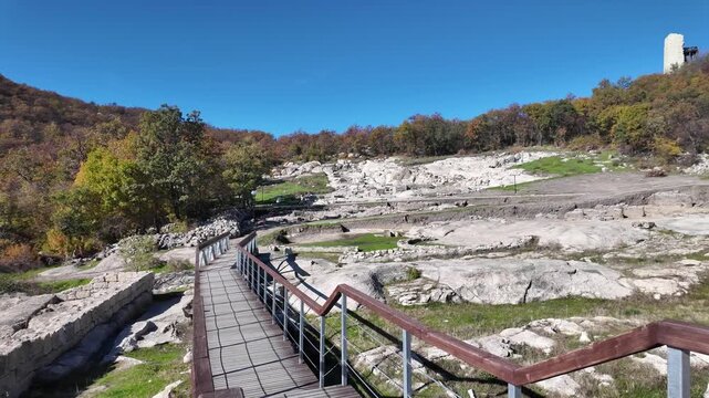 Autumn view of Ruins of Ancient thracian city of Perperikon, Kardzhali Region, Bulgaria