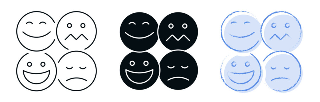 Emotional regulation icon. Mental health and digital wellbeing concept. Line, solid color or black symbol for web and UI. Perfect for apps and digital platforms. Editable vector stroke illustration.