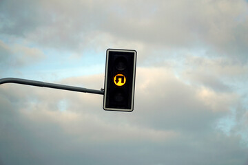 U-turn Traffic Signal is Showing Red Light