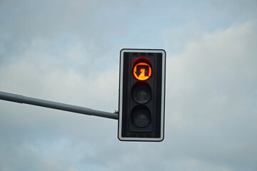 U-turn Traffic Signal is Showing Red Light