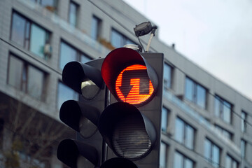 U-turn Traffic Signal is Showing Red Light