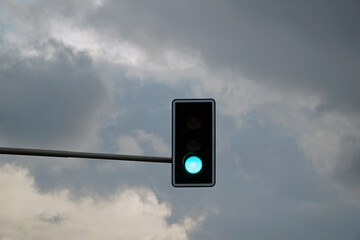 Traffic Light is Showing Green Signal on the Street