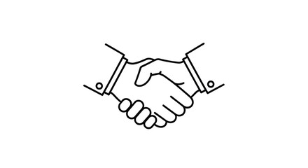 Obraz premium Business handshake icon, partnership agreement, trust, cooperation, success, vector illustration