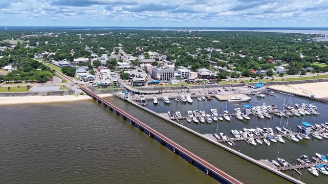 Bay St Louis, Hancock County, Mississippi drone view