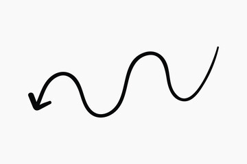 Curved arrow line drawing illustration vector