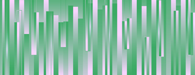 Fototapeta premium Green geometric background with vertical stripes. The background features a green gradient with a smooth texture and modern style. Surreal geometric bar pattern background. Green background vector.