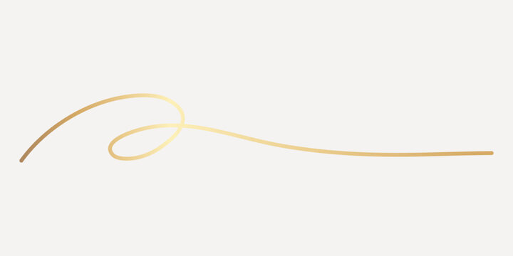 Elegant gold line art, hand drawn vector