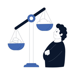 Looking at an unbalanced Vector illustration. EPS 10 file		