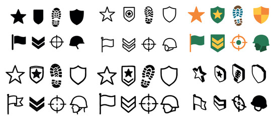 Military symbols and icons collection