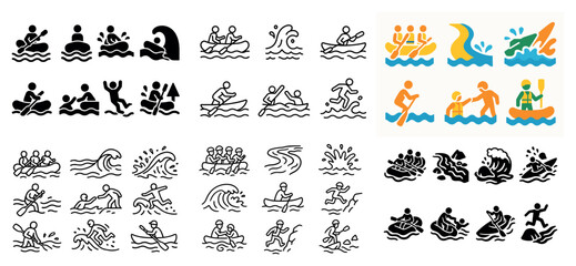 Water sports icons collection
