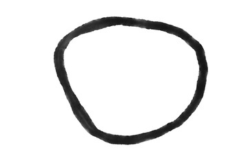 Hand Painted Black Watercolor Round Blob Shape Decoration