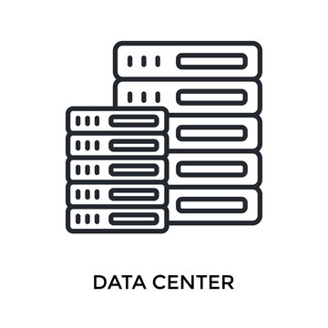Data Center Icon Outline Style. Vector Illustration For Graphic Design