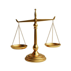 Classic golden balance scale symbolizing justice and equilibrium in a minimalist design.
