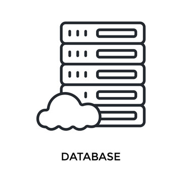 Database Icon Outline Style. Vector Illustration For Graphic Design