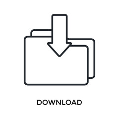 Obraz premium Download Icon Outline Style. Vector Illustration For Graphic Design