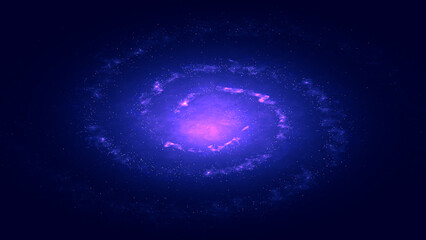 Glowing spiral galaxy with nebula and stars in deep space universe background © umut hasanoglu