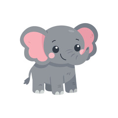 Obraz premium Cute baby elephant cartoon character for kids nursery wall art