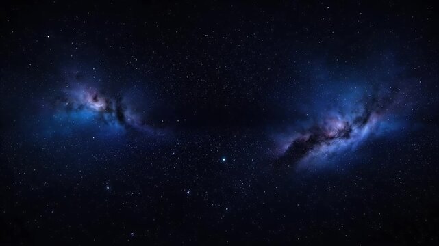 Panoramic view of a vibrant night sky with stars and nebulas clusters