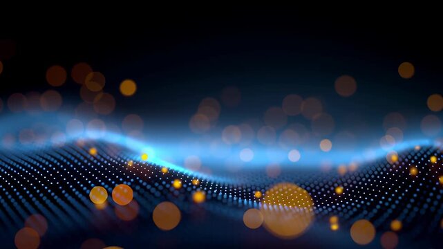 Glow digital chain block big cube crypto technology concept currency datum mountain cyberspace business network computer abstract communication background database programming future software