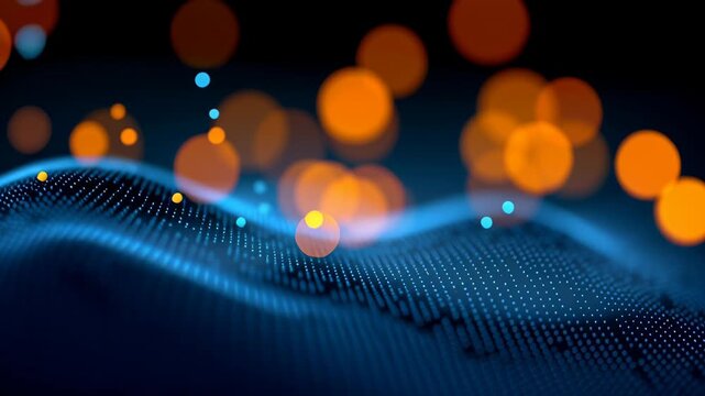 Glow digital chain block big cube crypto technology concept currency datum mountain cyberspace business network computer abstract communication background database programming future software