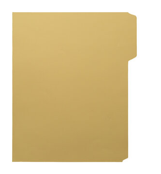 Manila craft folder with cut tab isolated on transparent background. Paper case archive for cold case file element design creation.