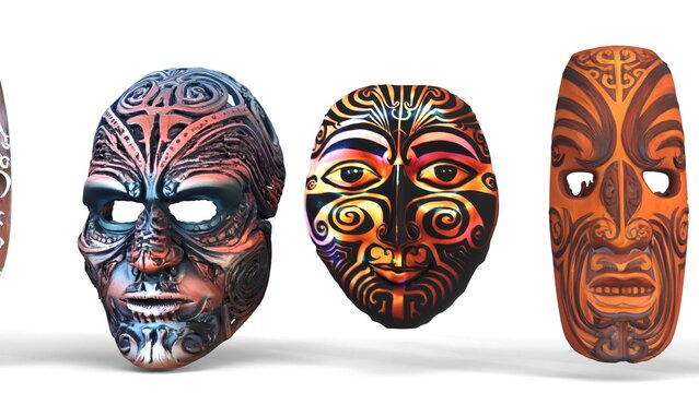 wooden maori mask