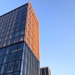 Fototapeta premium modern office building with blue sky