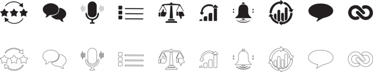 Feedback loops vector icon set. 
