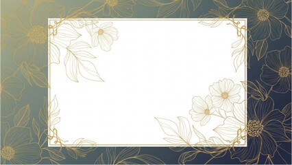 A beautiful floral frame illustration with flowers and leaves in a decorative border