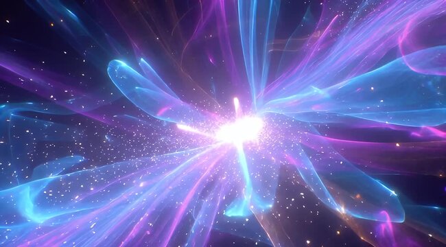 Ethereal convergence of light and color illuminating the vastness of space