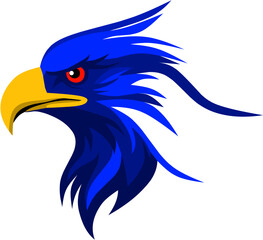 Fototapeta premium Blue Eagle Head Mascot Logo Vector