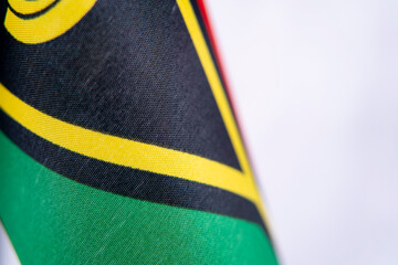 Vanuatu Flag Fabric Texture Macro Close Up
