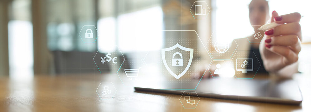 Data Security and Encryption in Digital Transactions. Business and Technology concept.