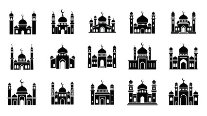 Obraz premium Collection of mosque architecture designs.