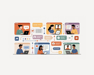 Fototapeta premium Virtual Collaboration and Online Connectivity