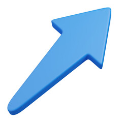 Blue 3D render  Upward Arrow for Growth and Progress icon 