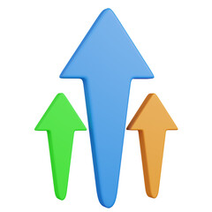3D render  Arrows Upward Trend Icon