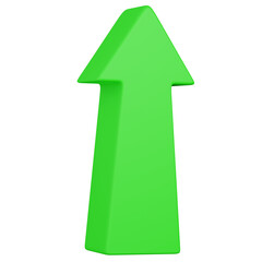 3d render green up arrow icon 