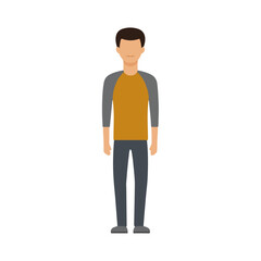 Obraz premium Flat Illustration Man in Mustard and Gray Outfit