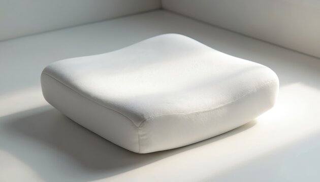 Ergonomic memory foam cushion offers comfort and support. Ideal for improving posture and relieving pain. Its white, sleek design fits any chair for home or office use.