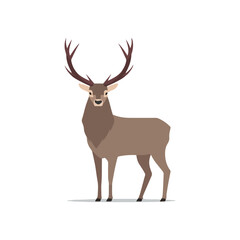 Obraz premium Minimalist Deer Illustration for Wildlife, Nature, and Branding Design