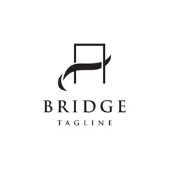 A minimalist and elegant abstract bridge construction logo with a modern concept.