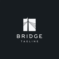 A minimalist and elegant abstract bridge construction logo with a modern concept.