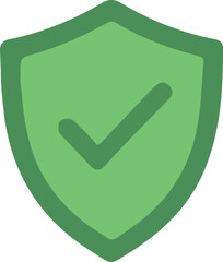 Green Shield Icon with Checkmark for Security and Protection