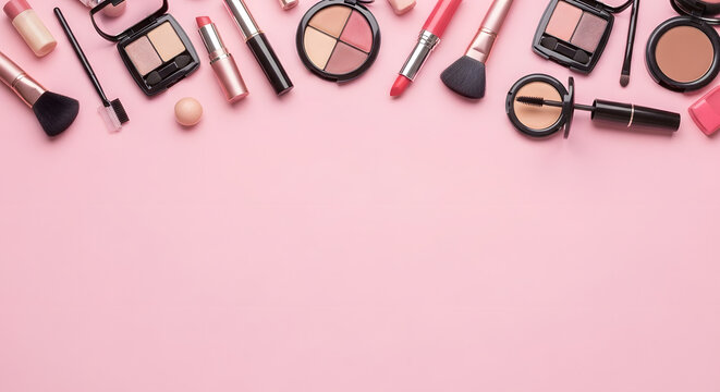 Cosmetic beauty essentials makeup products for flawless skin and eyes
