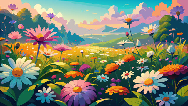 spring flowers in the mountains