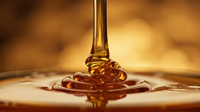 Golden liquid cascades, creating shimmering waves and delicate patterns
