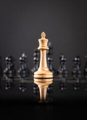 chess piece on a chessboard  on a dark background